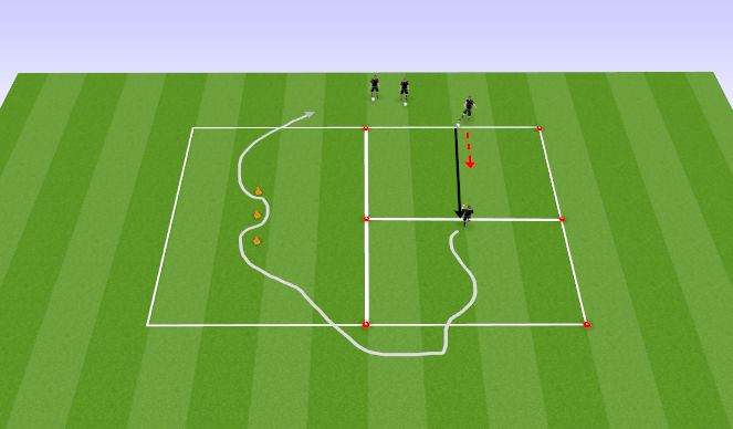 Football/Soccer Session Plan Drill (Colour): Sööt keskele, pööre ja triblamine