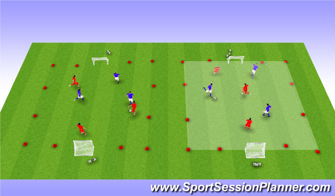 Football/Soccer Session Plan Drill (Colour): Toernooi 3v3