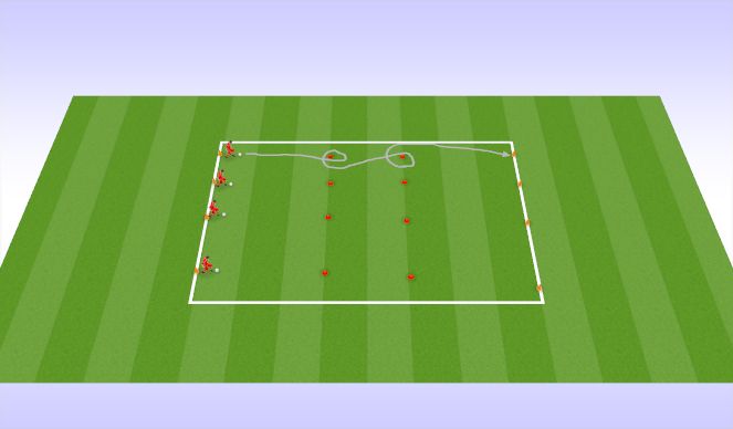 Football/Soccer Session Plan Drill (Colour): Dribbling Relay Race 