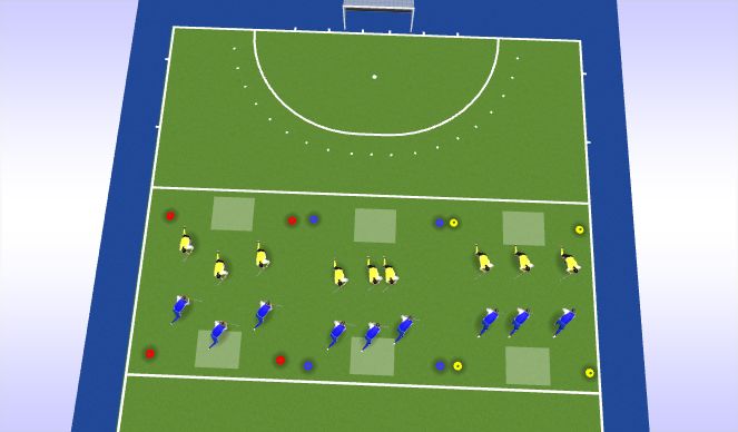 Hockey Session Plan Drill (Colour): Middle Pitch 2