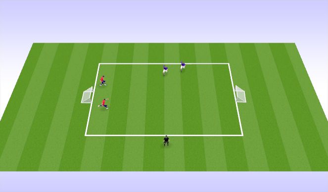 Football/Soccer Session Plan Drill (Colour): 2v2 No Space