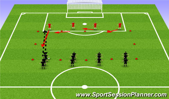 Football/Soccer Session Plan Drill (Colour): Defending: 4v4