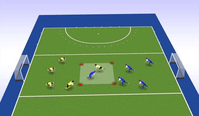 Hockey Session Plan Drill (Colour): Extended Game Play