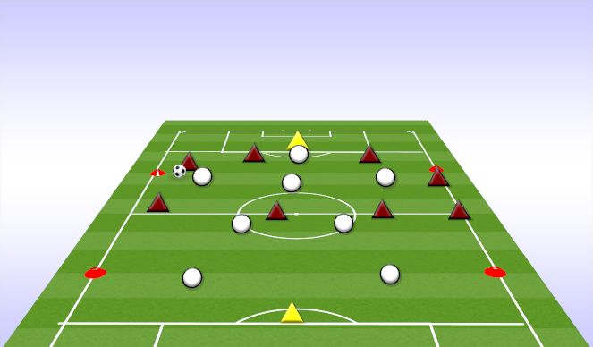 Football/Soccer Session Plan Drill (Colour): DEFENDING PRESSING 8v8