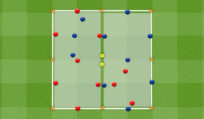 Football/Soccer Session Plan Drill (Colour): Alternate 7v3 Rondo's