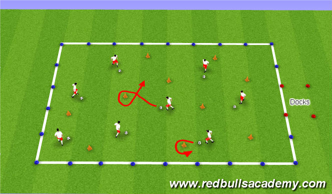Football/Soccer Session Plan Drill (Colour): Treasure Island