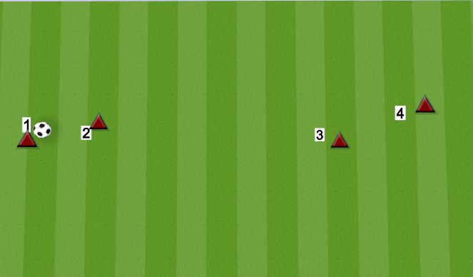 Football/Soccer Session Plan Drill (Colour): PASSING SHORT-SHORT-LONG (IN FOUR'S)