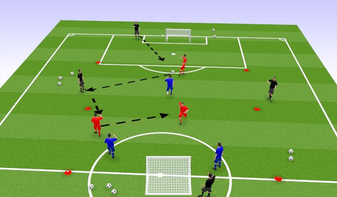 Football/Soccer Session Plan Drill (Colour):  4 v 4 + 4 