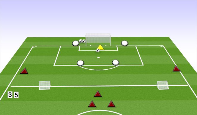 Football/Soccer Session Plan Drill (Colour): 1V1: GAME SITUATION 1V1+1 ON WING