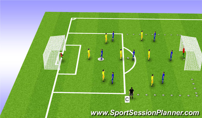 Football/Soccer Session Plan Drill (Colour): Control: Conditioned Game