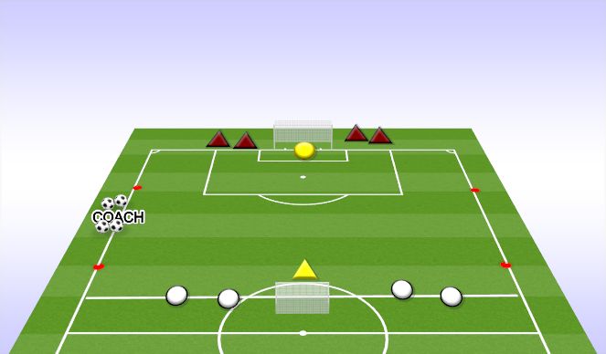 Football/Soccer Session Plan Drill (Colour): 4v4 SPRINT AROUND CONES AND PLAY