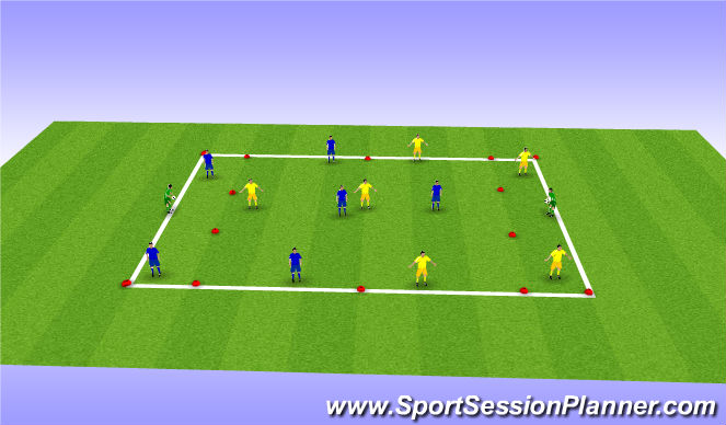 Football/Soccer Session Plan Drill (Colour): playing out from back passing drill