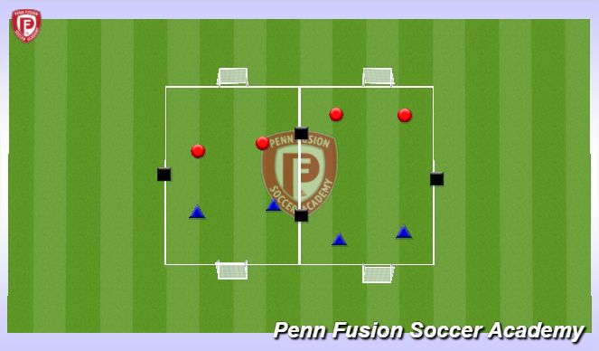 Football/Soccer Session Plan Drill (Colour): 2v2 with N