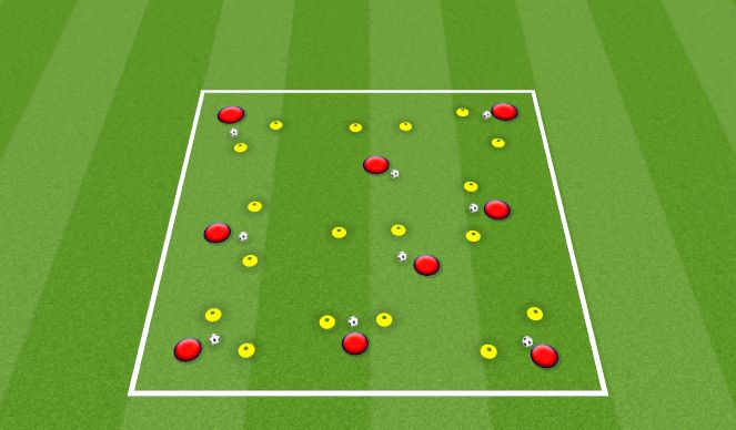 Football/Soccer Session Plan Drill (Colour): Dribble Through the Gates