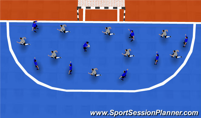 Futsal Session Plan Drill (Colour): Ex 1