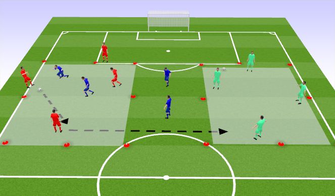 Football/Soccer Session Plan Drill (Colour): 4v4v+4 