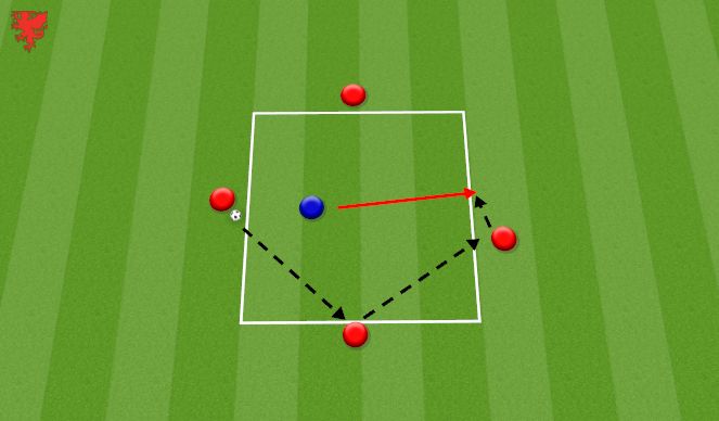 Football/Soccer Session Plan Drill (Colour): 4v1 Possession