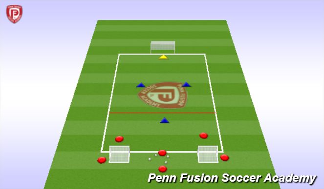 Football/Soccer Session Plan Drill (Colour): 3v2 to Goal 