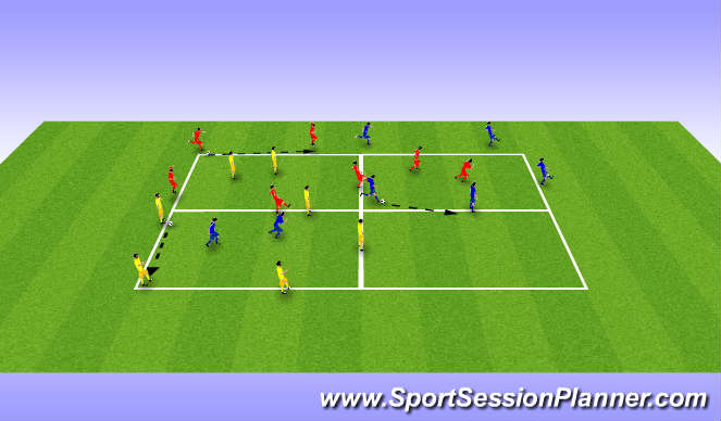 Football/Soccer Session Plan Drill (Colour): 5v2 Possession support