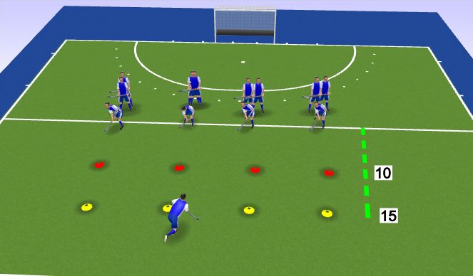 Hockey Session Plan Drill (Colour): Warm Up Race