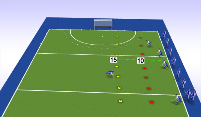 Hockey Session Plan Drill (Colour): Warm Up Race