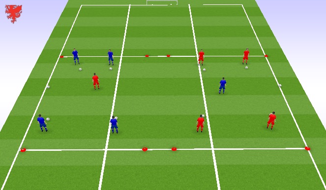 Football/Soccer Session Plan Drill (Colour): Ball Mastery Press Box