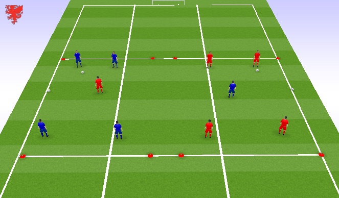 Football/Soccer Session Plan Drill (Colour): Outfield Press Box