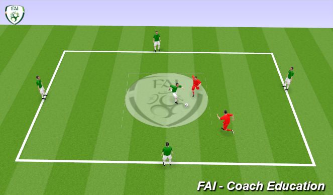 Football/Soccer Session Plan Drill (Colour): Possession - 5 v 2