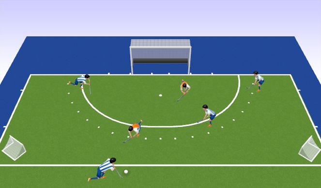 Hockey Session Plan Drill (Colour): Attacking Overload on Goal