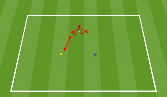 Football/Soccer Session Plan Drill (Colour): 2 cone 2 pole warm up 