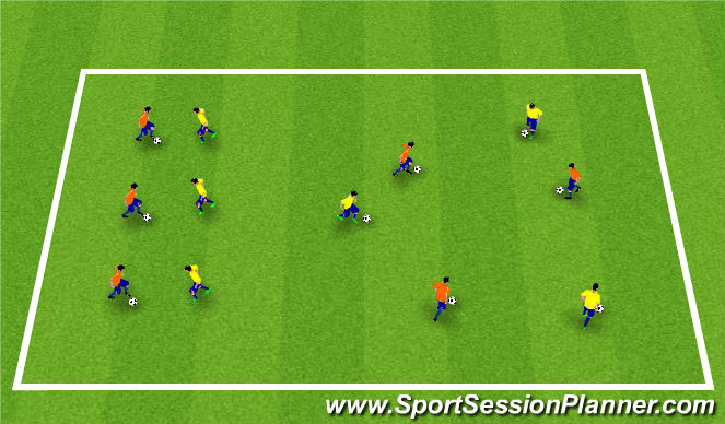 Football/Soccer Session Plan Drill (Colour): Warm Up