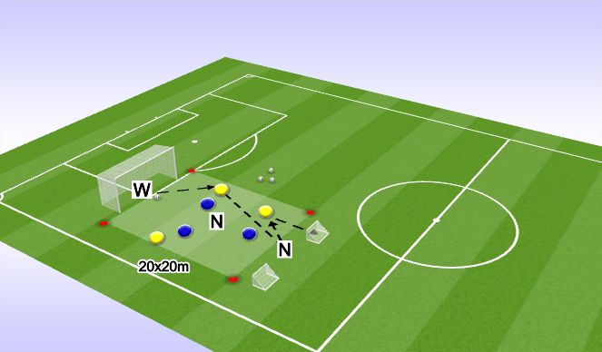 Football/Soccer Session Plan Drill (Colour): Rondo 3v3+3N