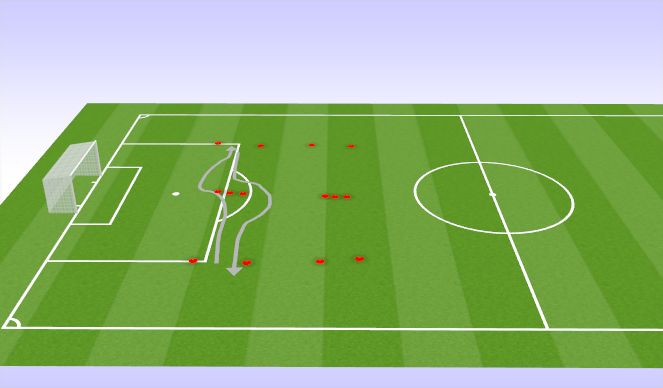 Football/Soccer Session Plan Drill (Colour): Dribbling repetitions