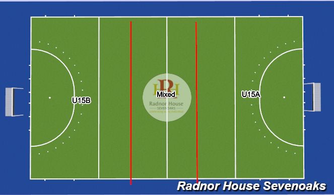 Hockey Session Plan Drill (Colour): Pitch Layout