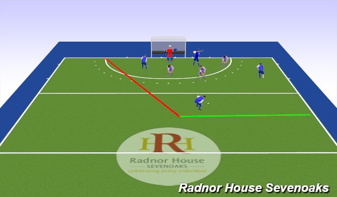 Hockey Session Plan Drill (Colour): RH Baseline- Conditioned game