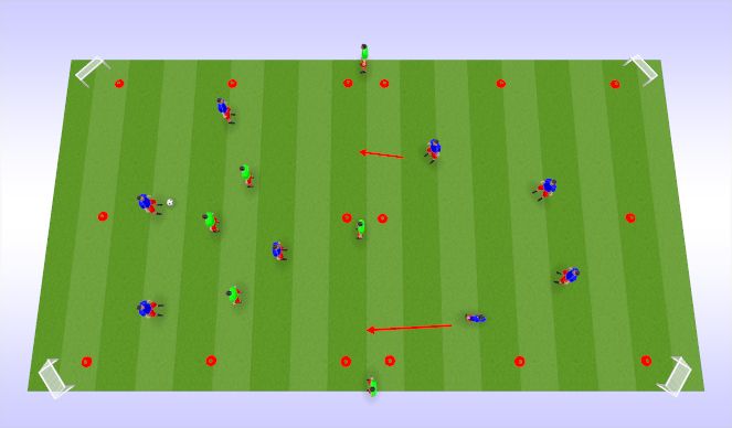 Football/Soccer Session Plan Drill (Colour): 4v3 + 2v1