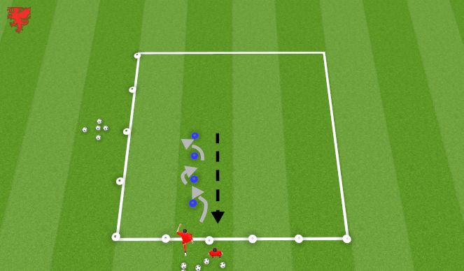 Football/Soccer Session Plan Drill (Colour): Dribbling technique 1