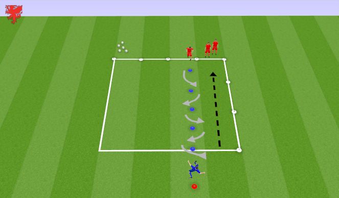 Football/Soccer Session Plan Drill (Colour): RWB and Dribbling technique 2