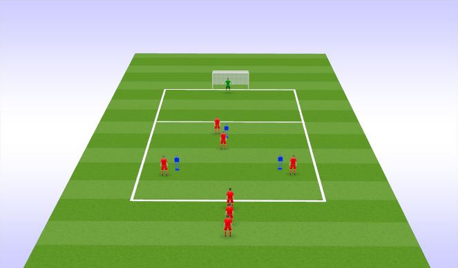 Football/Soccer Session Plan Drill (Colour): Passing to finish