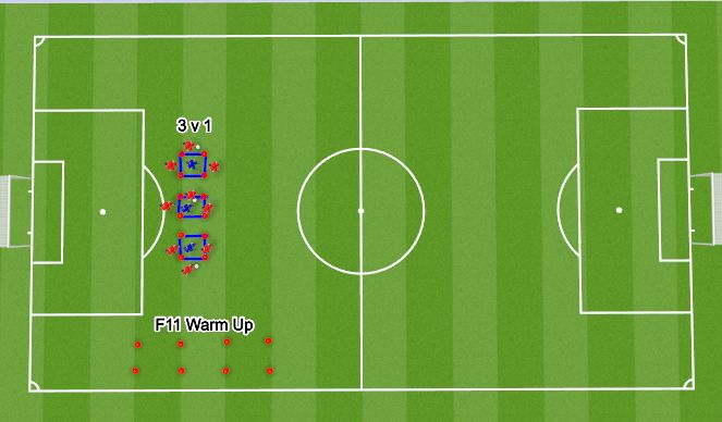 Football/Soccer Session Plan Drill (Colour): Frame/Warm Up (25 mins : 15 + 10)