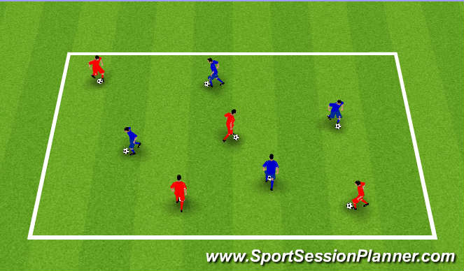 Football/Soccer Session Plan Drill (Colour): Walk The Dog