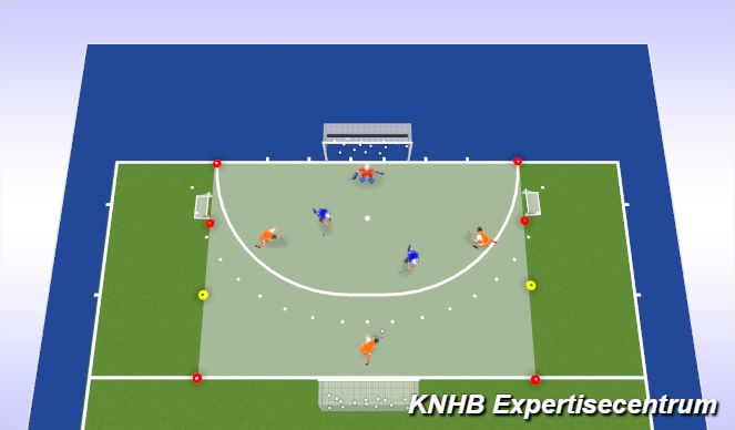 Hockey Session Plan Drill (Colour): Ondertal: 3 tegen 2