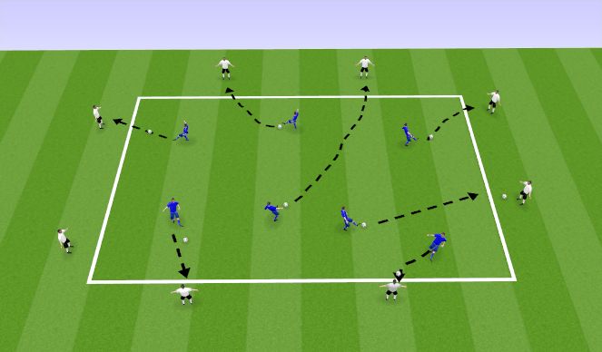 Football/Soccer Session Plan Drill (Colour): Passing While Moving