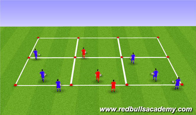 Football/Soccer Session Plan Drill (Colour): Ball mastery warm up