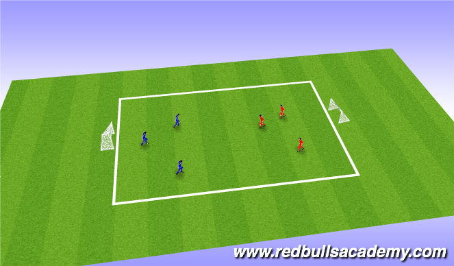 Football/Soccer Session Plan Drill (Colour): 3v3