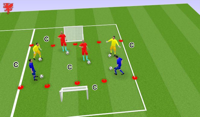 Football/Soccer Session Plan Drill (Colour): Warm-Up - Keepie Uppies