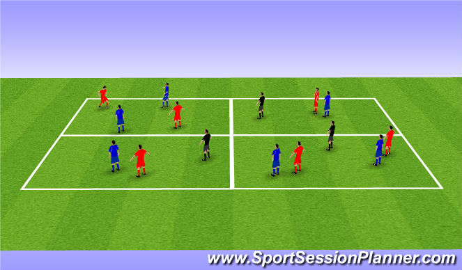 Football/Soccer Session Plan Drill (Colour): More players