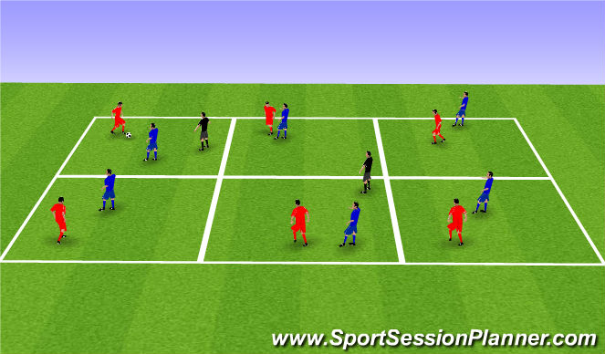 Football/Soccer Session Plan Drill (Colour): More Possession Areas