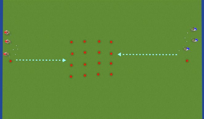 Hockey Session Plan Drill (Colour): Tic Tac Toe