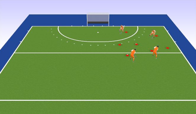 Hockey Session Plan Drill (Colour): Warming up Pionnen passes